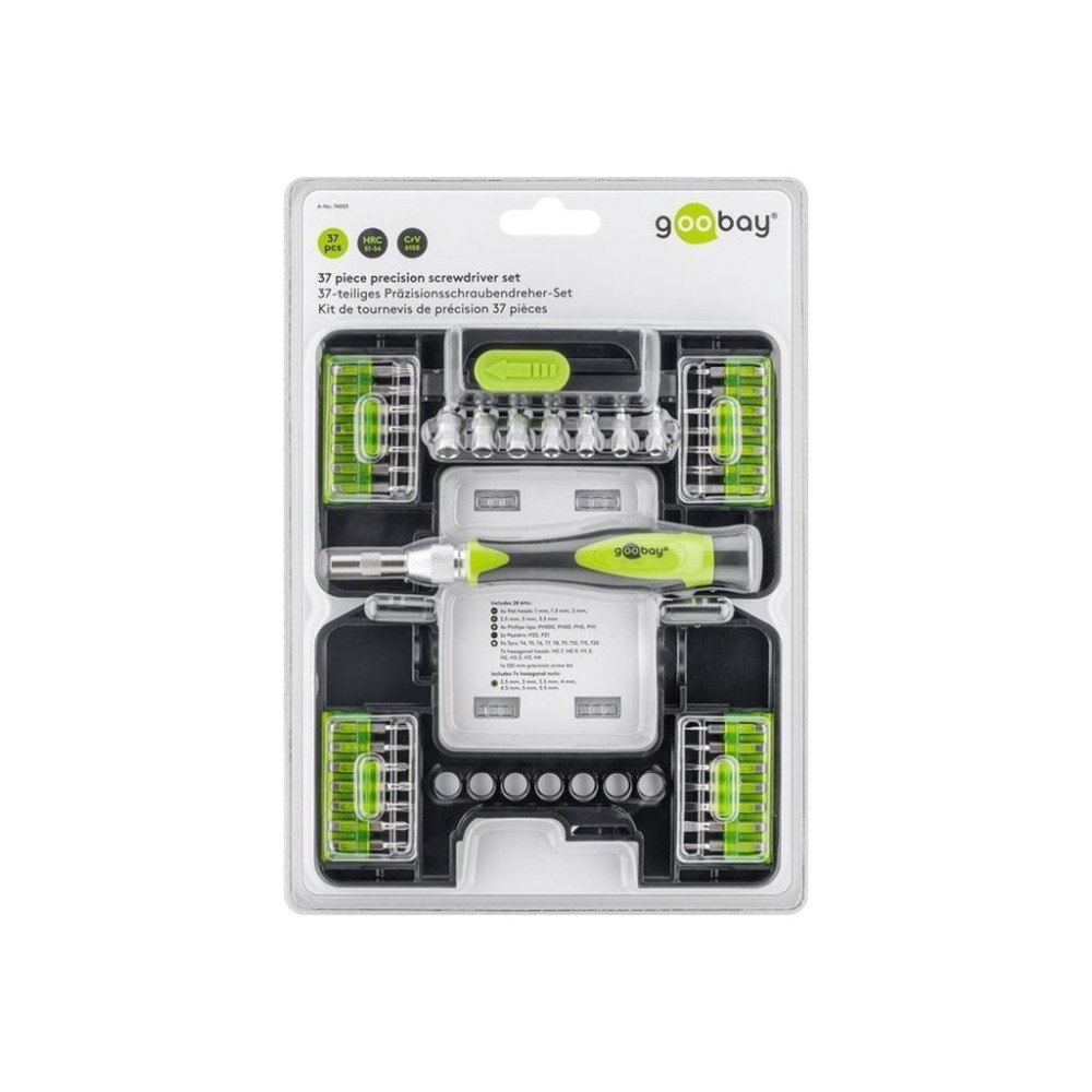 Goobay goobay - precision screwdriver with bit and socket set - 37 delar
