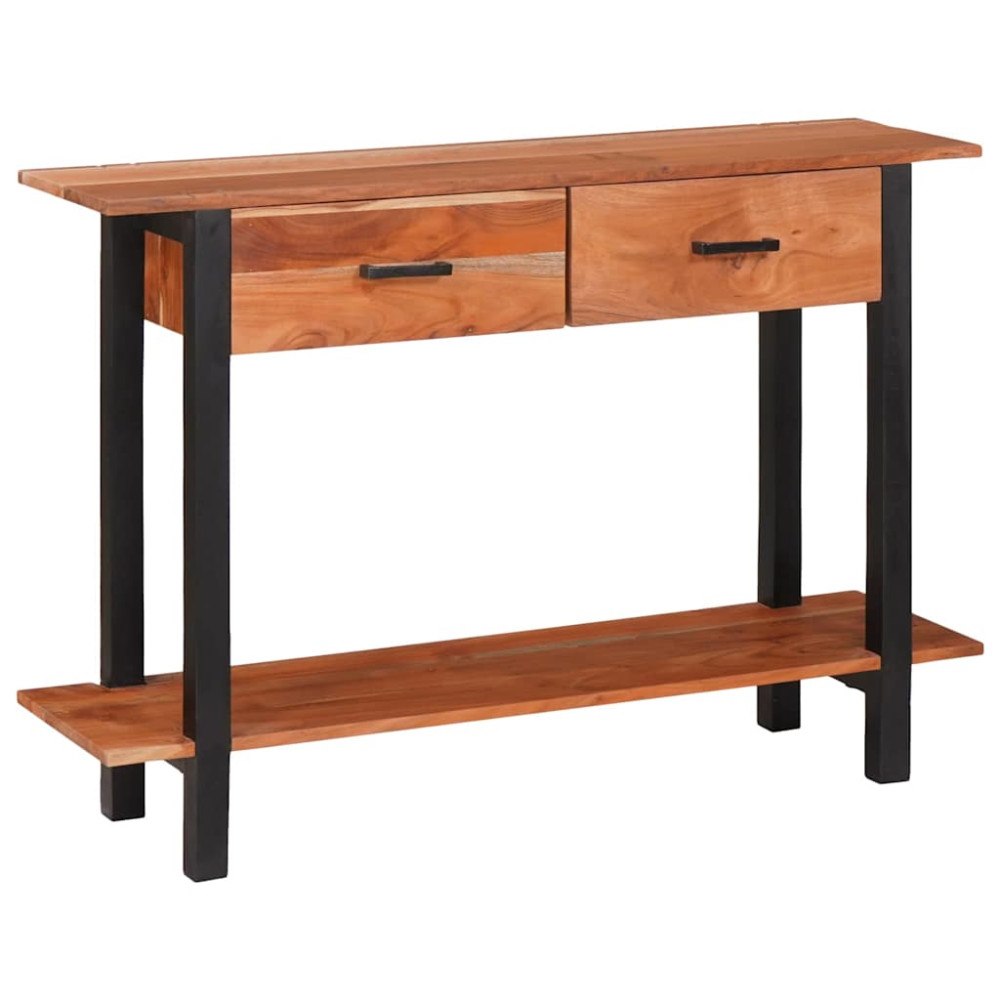 vidaXL Konsolbord med låda Brun 110 x 30 x 75 cm massivt akacia