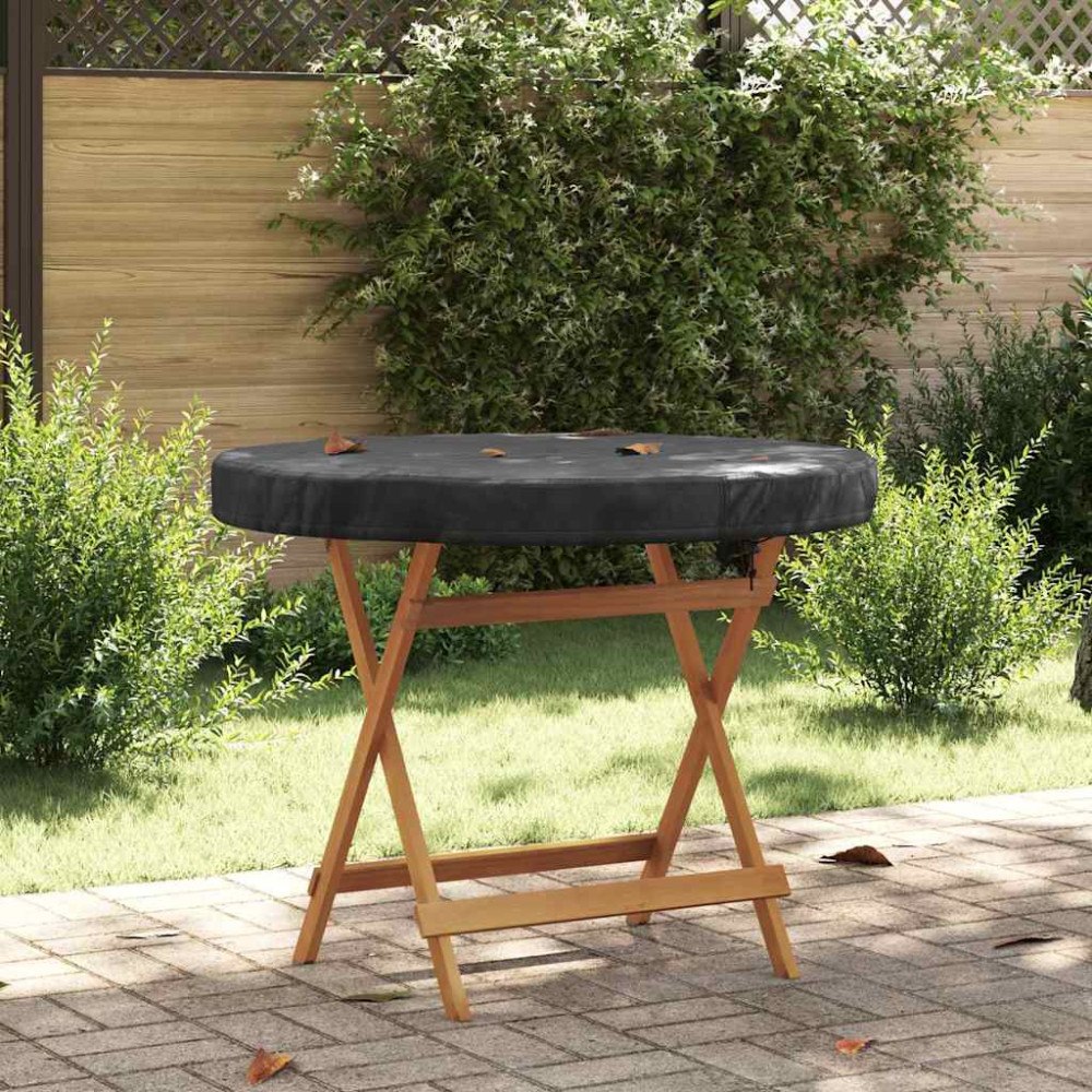 vidaXL Utebordsskydd Svart 112 x 112 x 10 cm 210D tyg