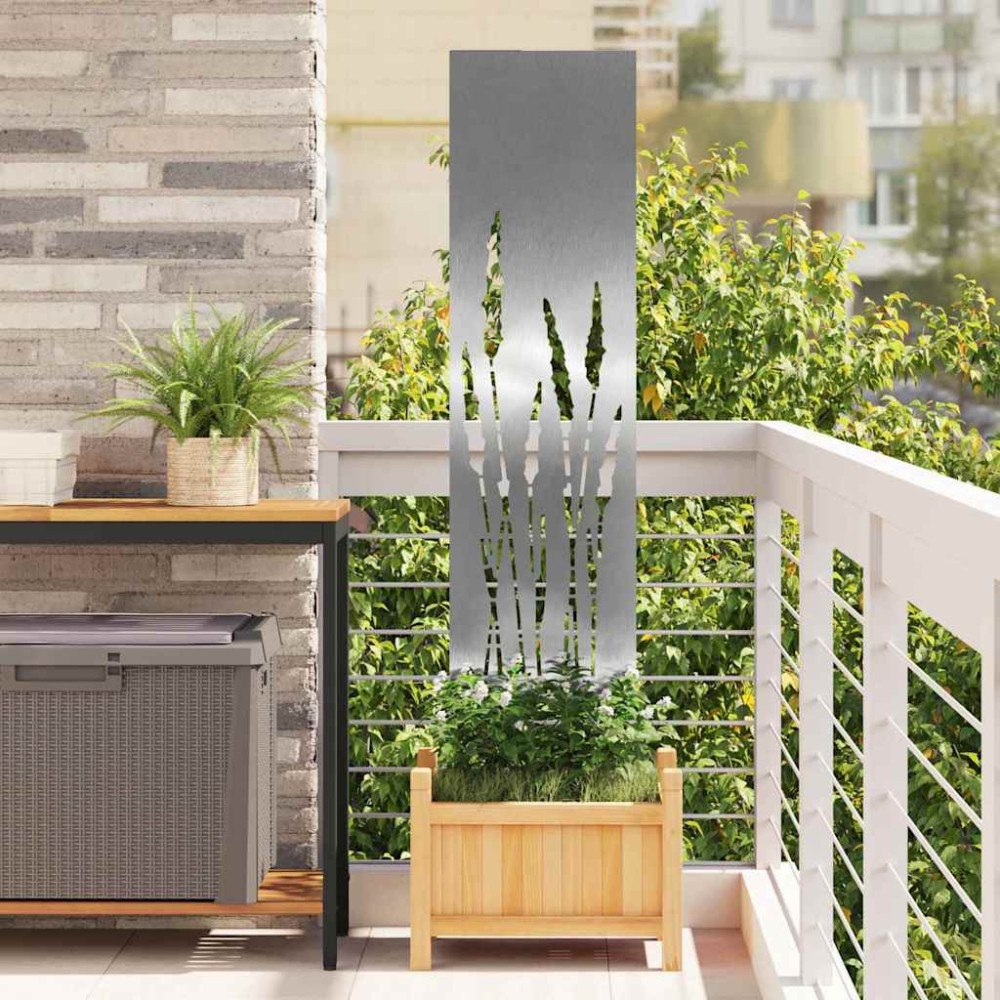 vidaXL Trädgårds integritetsskärm Silver 32 x 140 cm Rostfritt stål