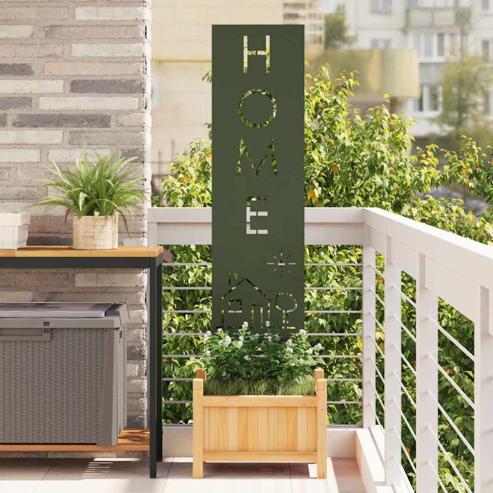 vidaXL Trädgårds integritetsskärm Olivgrön 32 x 140 cm Kallvalsat stål