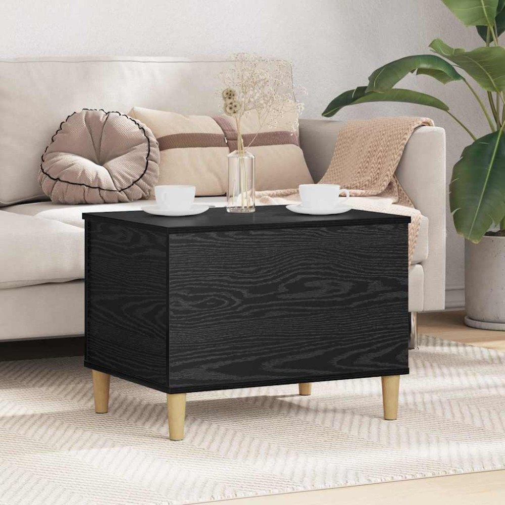vidaXL Nattduksbord Svart ek 60 x 44,5 x 45 cm Konstruerat trä