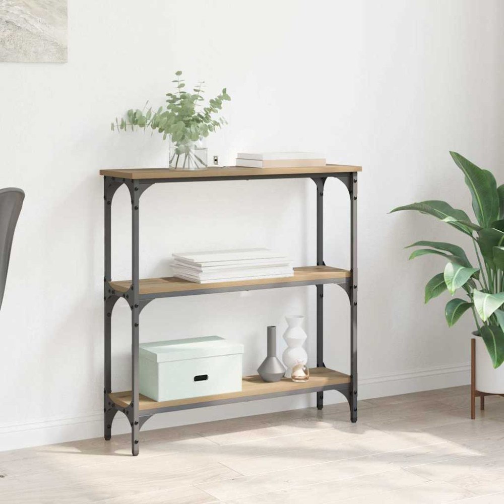 vidaXL Konsolbord med hylla med lagring artisan ek 75 x 22.5 x 75 cm