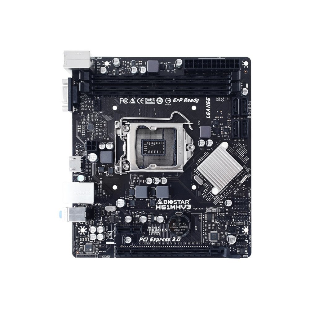 Biostar Biostar H61MHV3 - moderkort - micro ATX - LGA1155-uttag - H61