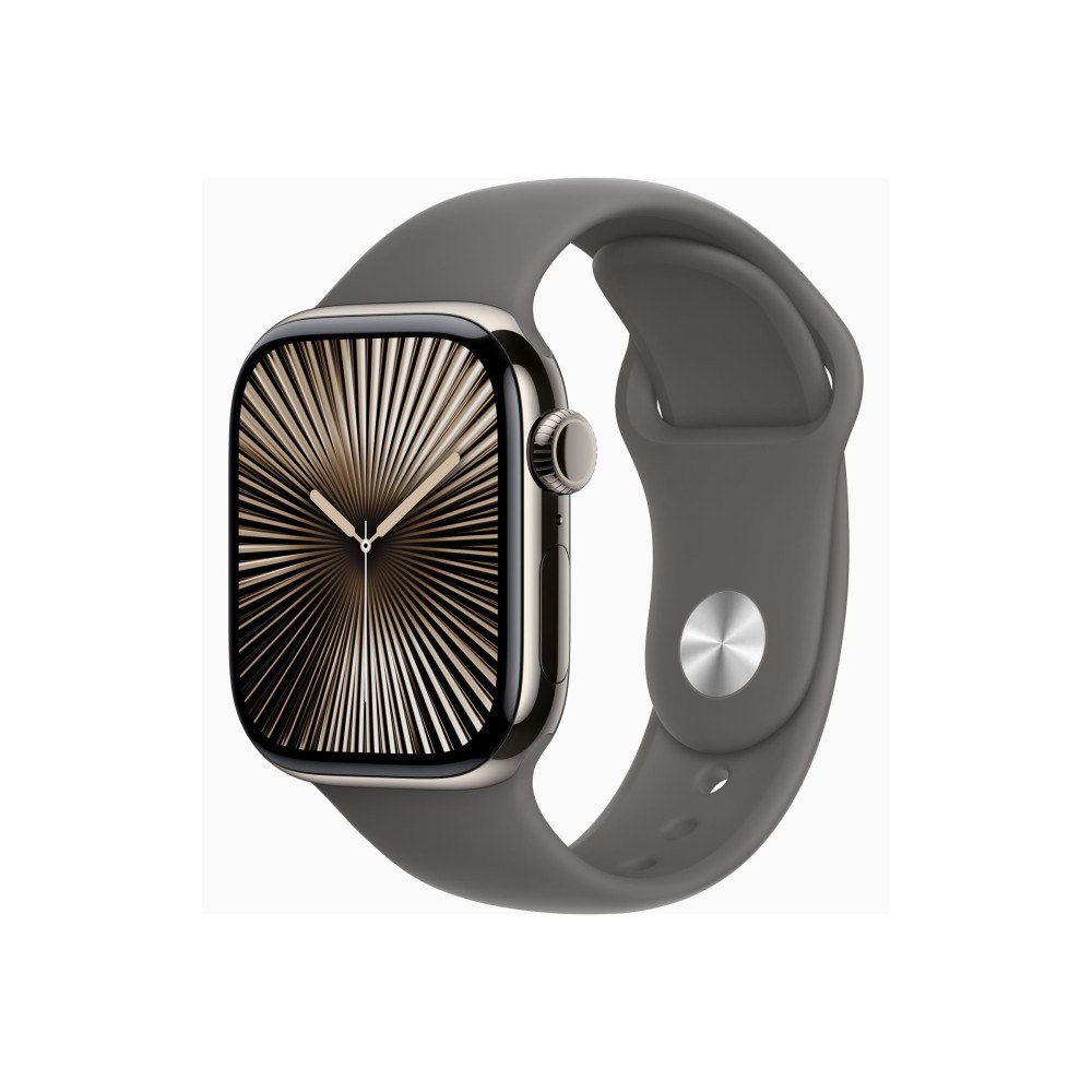 Apple Apple Watch Series 10 (GPS + Cellular) - naturlig titan - smart klocka med sportband - klippgrå - 64 GB