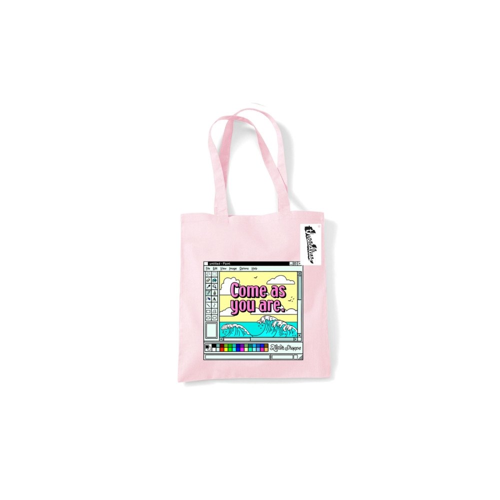 Pyramid International Letter Shoppe (Come As You Are) Pastel Pink Tote Bag