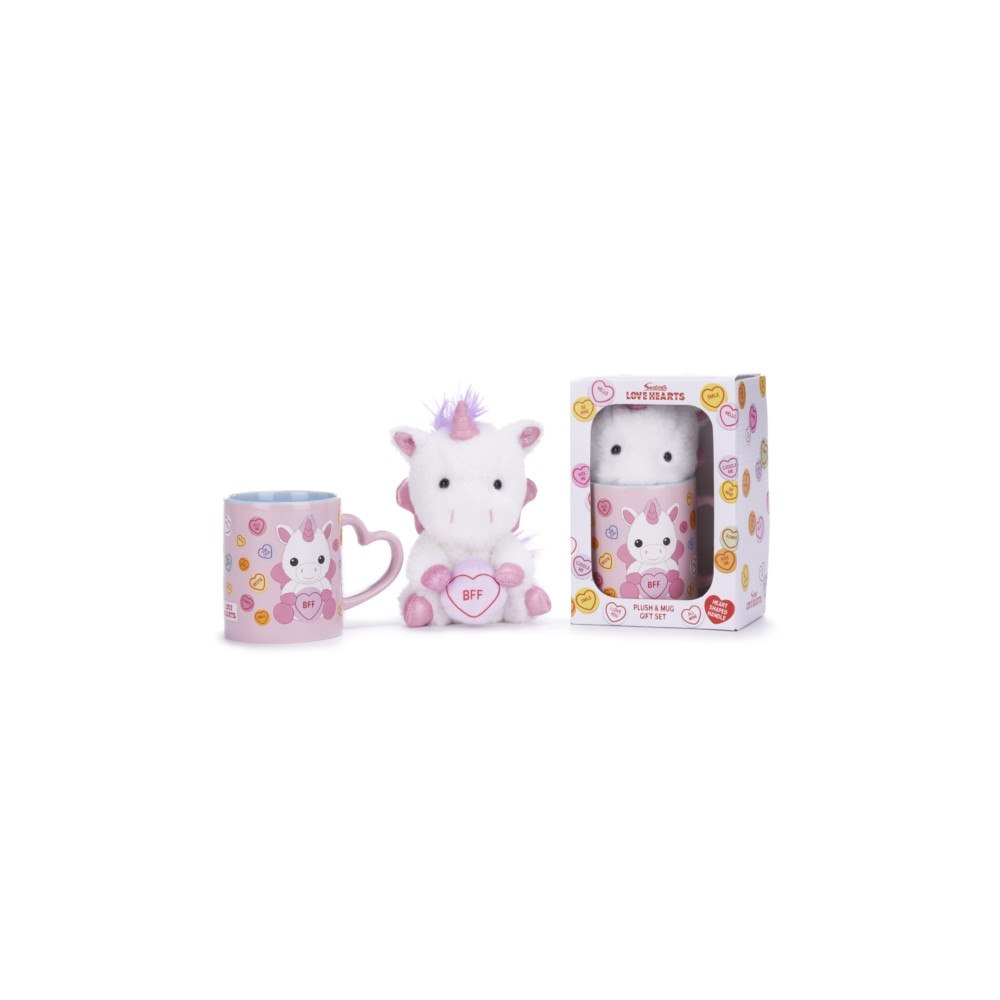 POSH PAWS INTERNATIONAL Love Hearts Unicorn Bff Mug And Plush Set