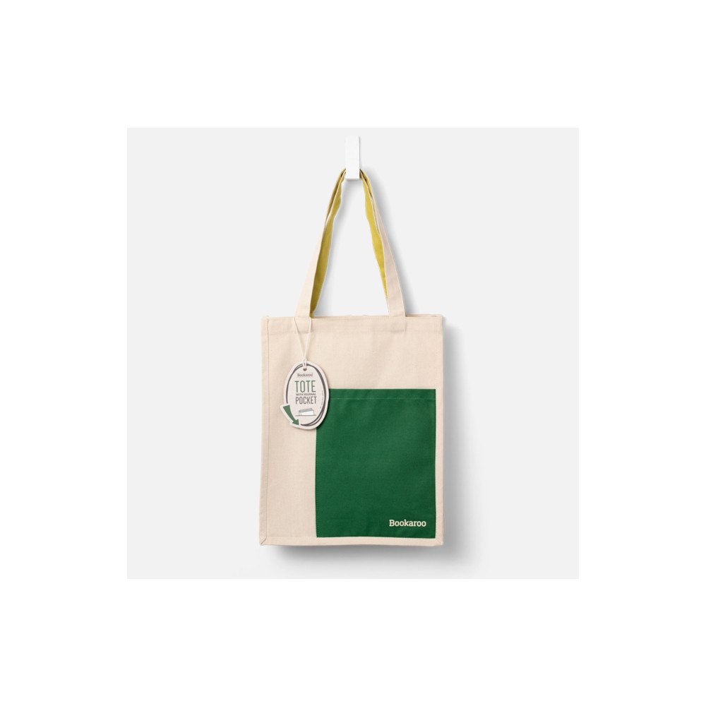 That Company Called If Bookaroo Tote Bag - Forest Green & Chartreuse