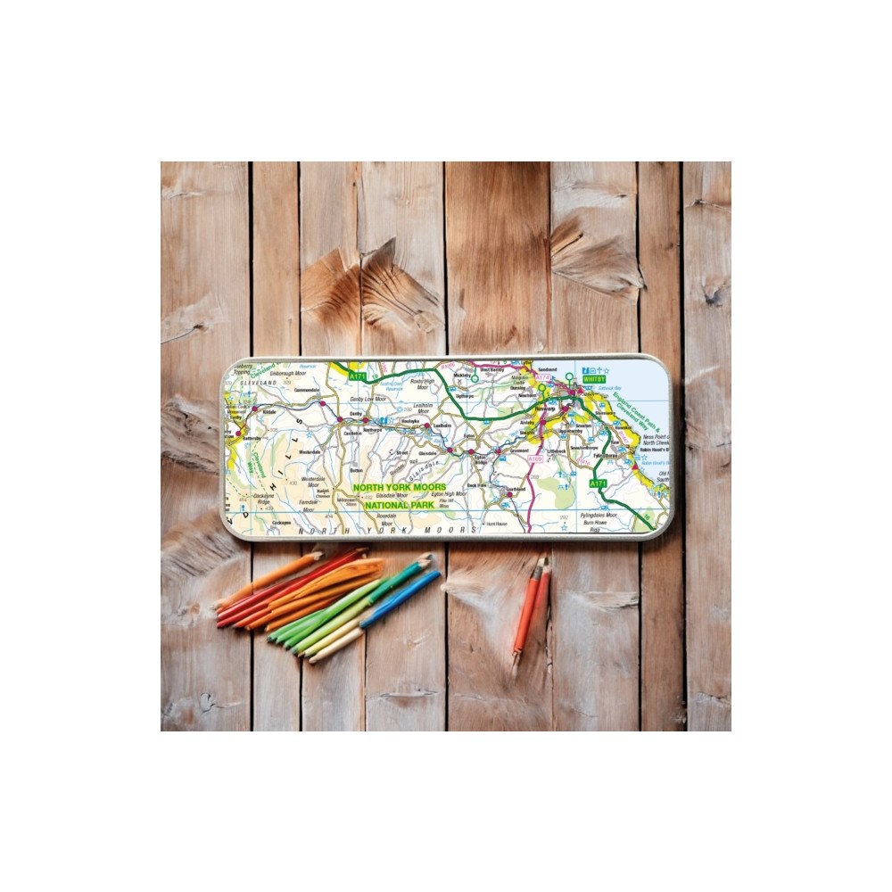 The Sugar Shed OS Map Metal Pencil Tin - North York Moors National Park