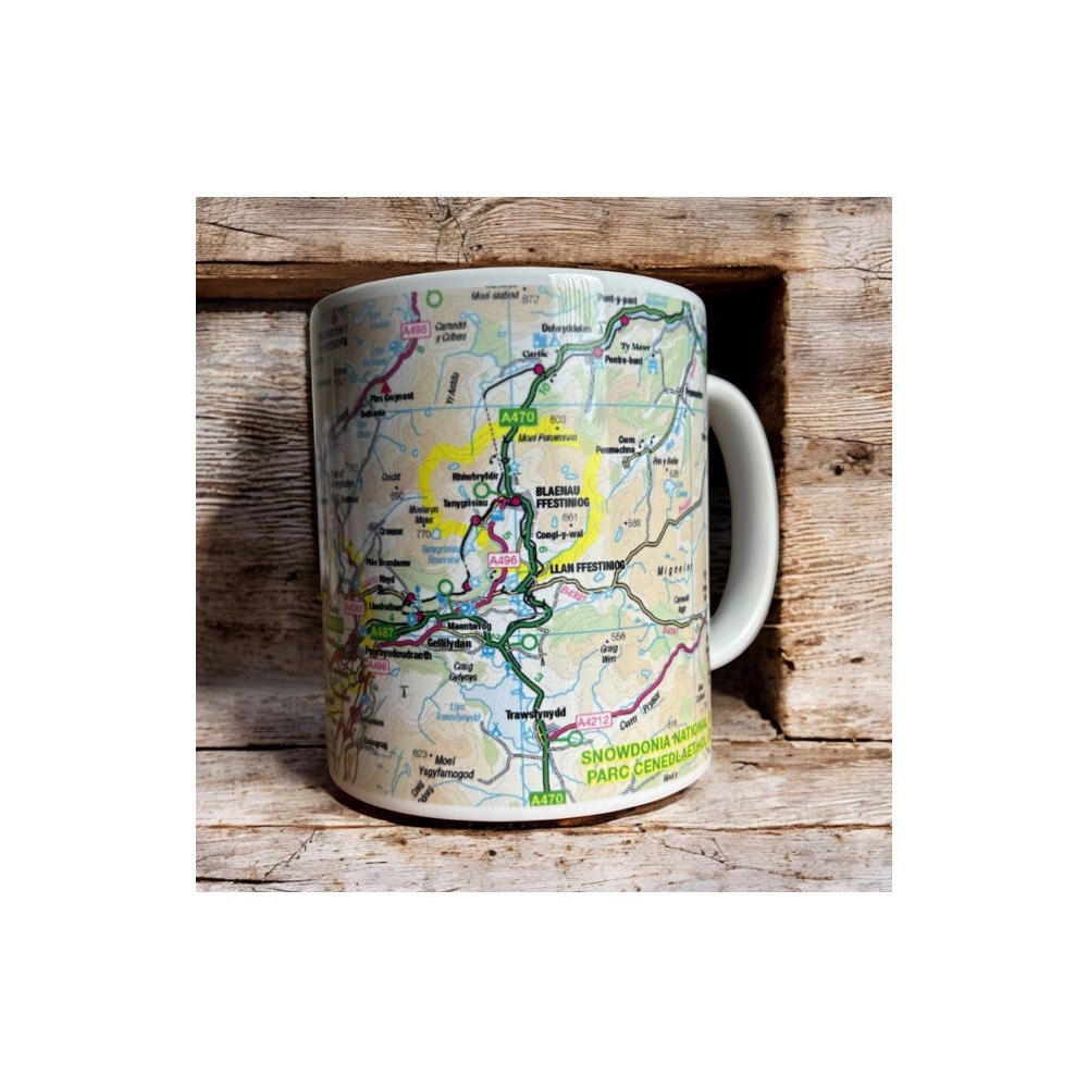 The Sugar Shed OS Map Ceramic Mug - Snowdonia National Park