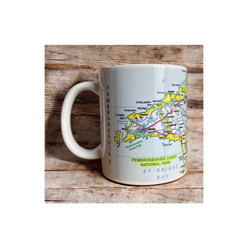 The Sugar Shed OS Map Ceramic Mug - Pembrokeshire Coast National Park