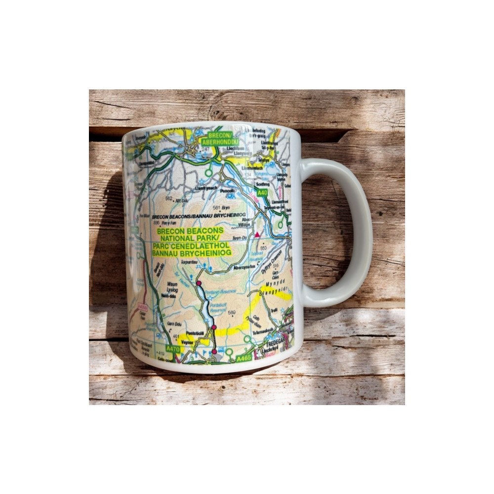 The Sugar Shed OS Map Ceramic Mug - Brecon Beacons National Park