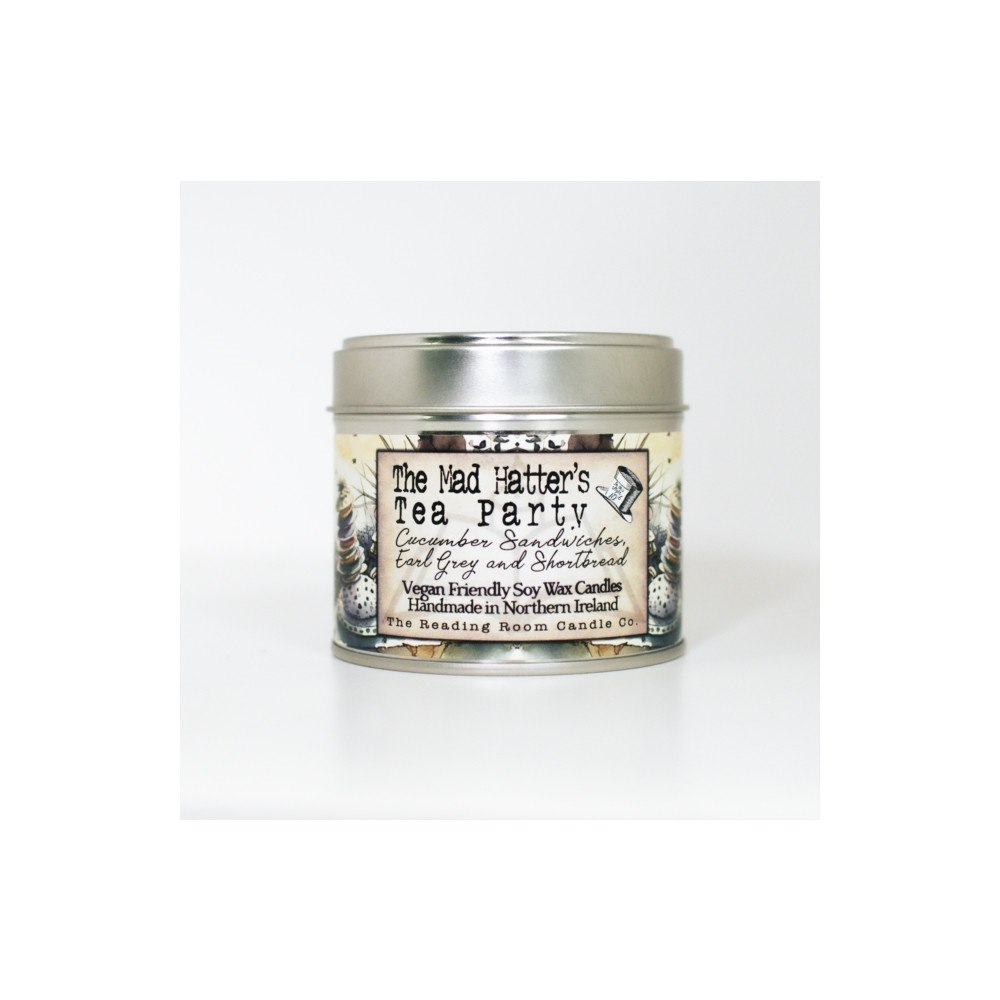 THE CANDLE ROOMS Mad Hatter's Tea Party- Scented Soy Candle- Cucumber Sandwiches, Earl Grey Tea and Shortbread