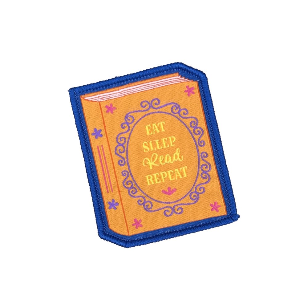 Pawprint Family Eat Sleep Read Repeat Sew On Patch