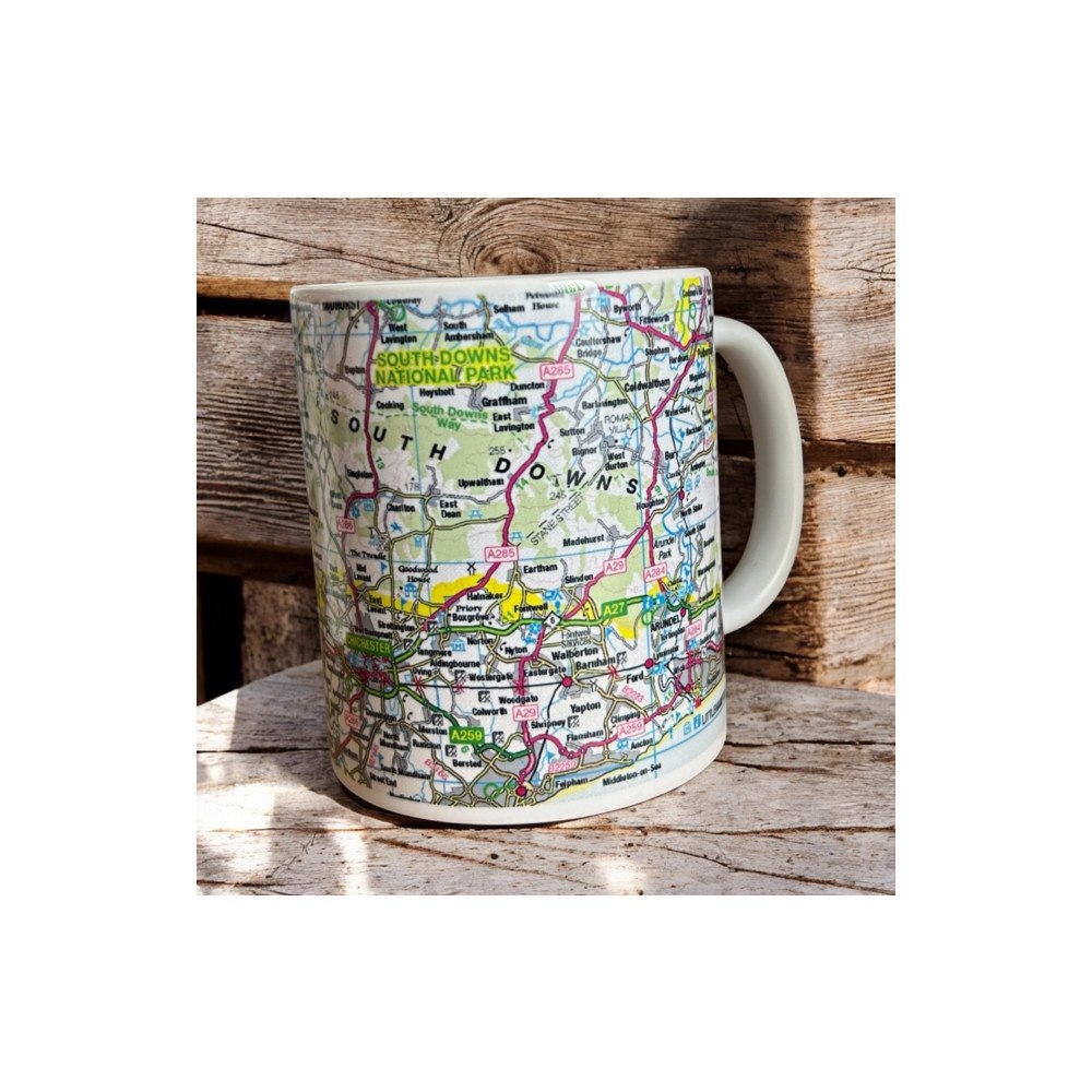 The Sugar Shed OS Map Ceramic Mug - South Downs National Park