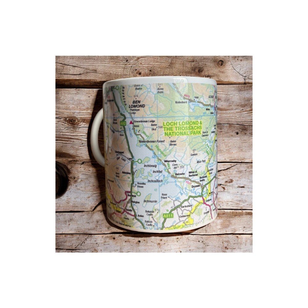 The Sugar Shed OS Map Ceramic Mug - Loch Lomond and The Trossachs National Park
