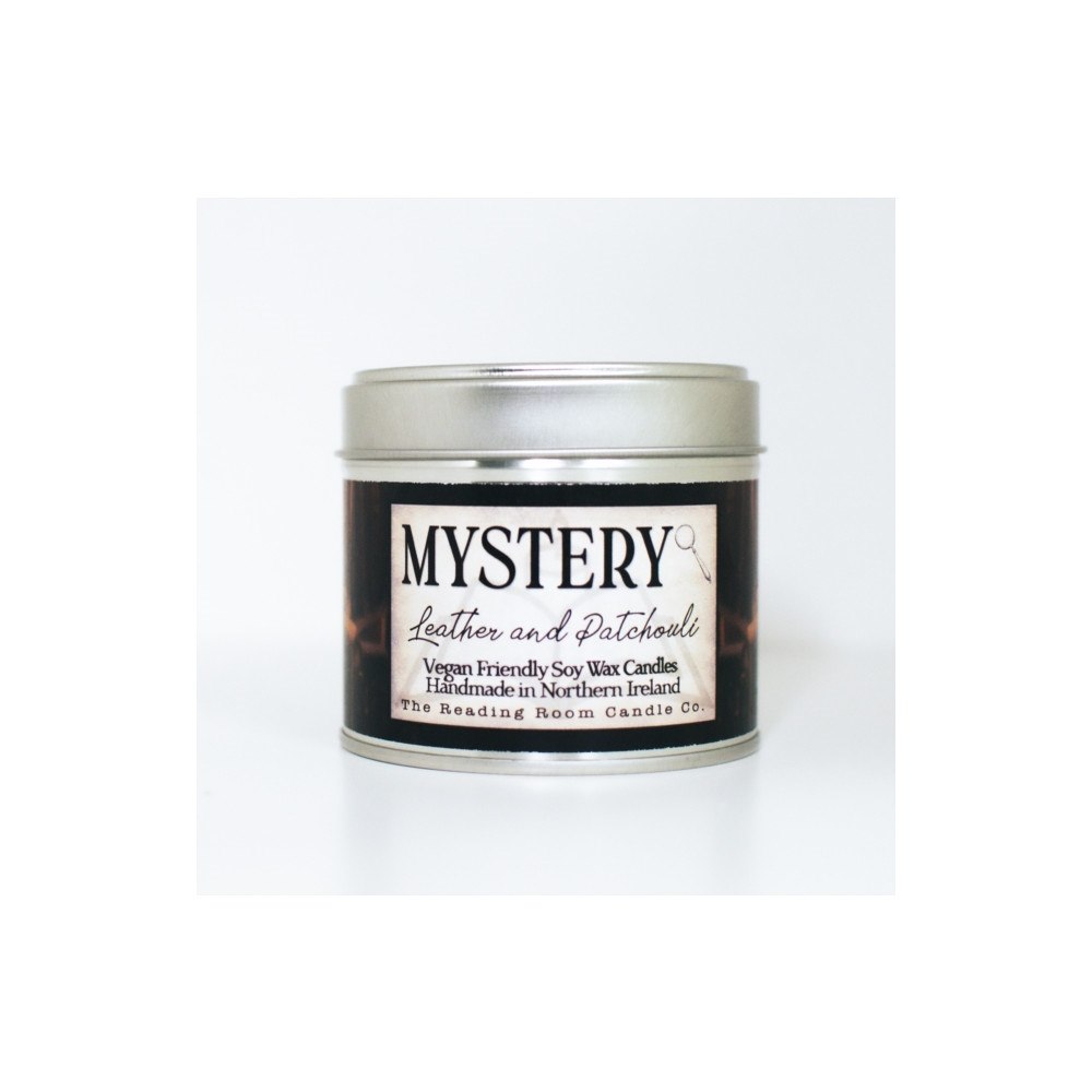 THE CANDLE ROOMS Mystery- Scented Soy Candle- Leather and Patchouli