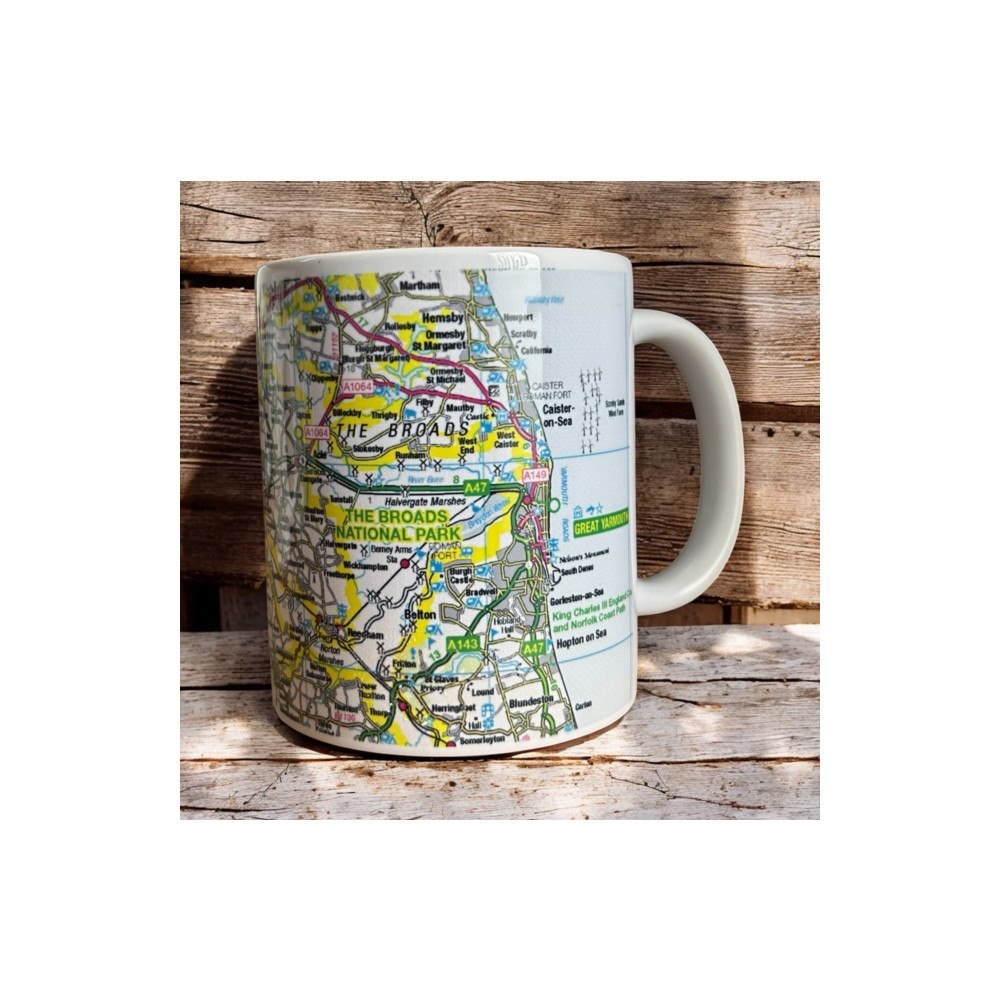 The Sugar Shed OS Map Ceramic Mug - The Broads