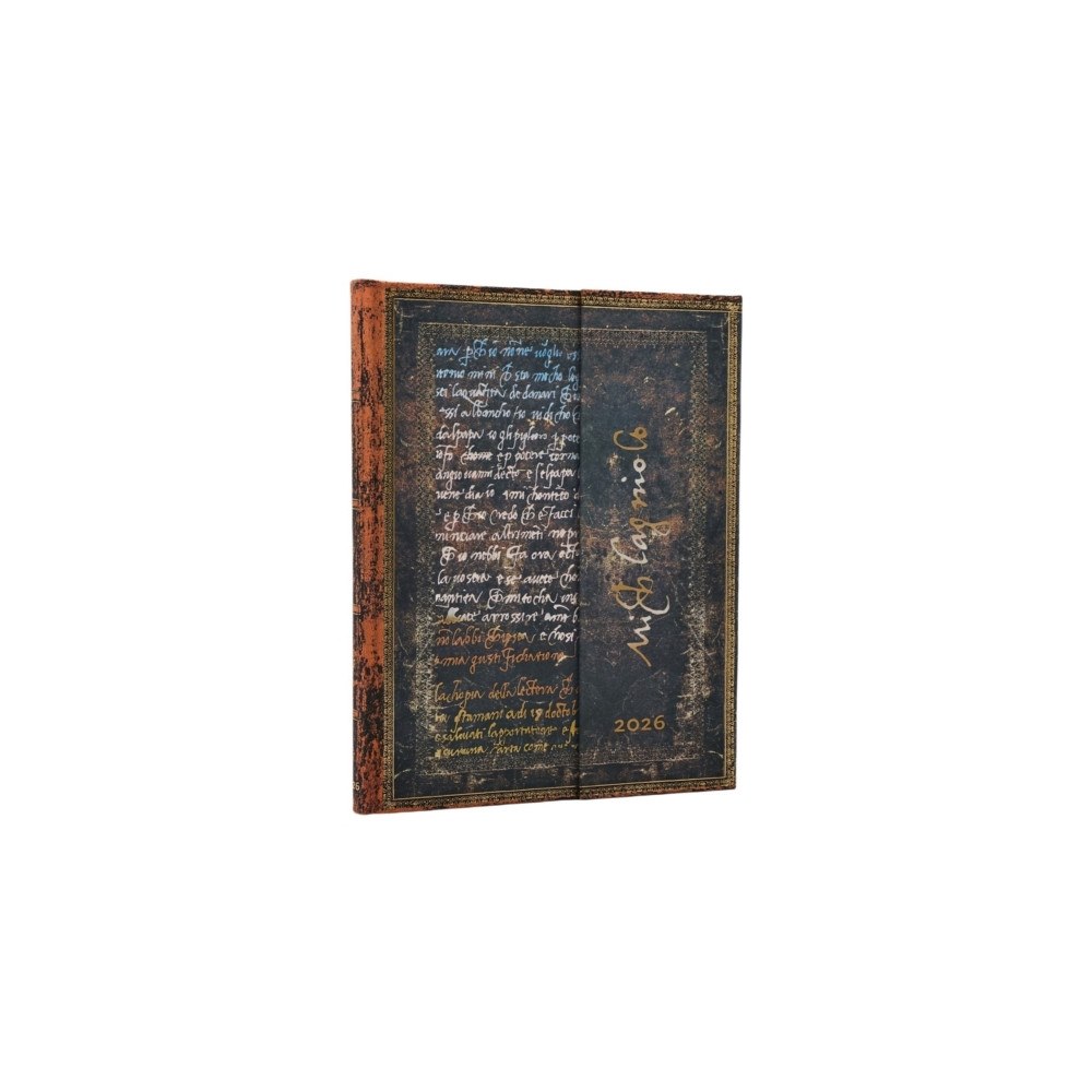 Little, Brown Book Group 2026 Michelangelo, Handwriting (Embellished Manuscripts Collection) Ultra 12-month Vertical Hardcover Flexi Dayplanner 2...