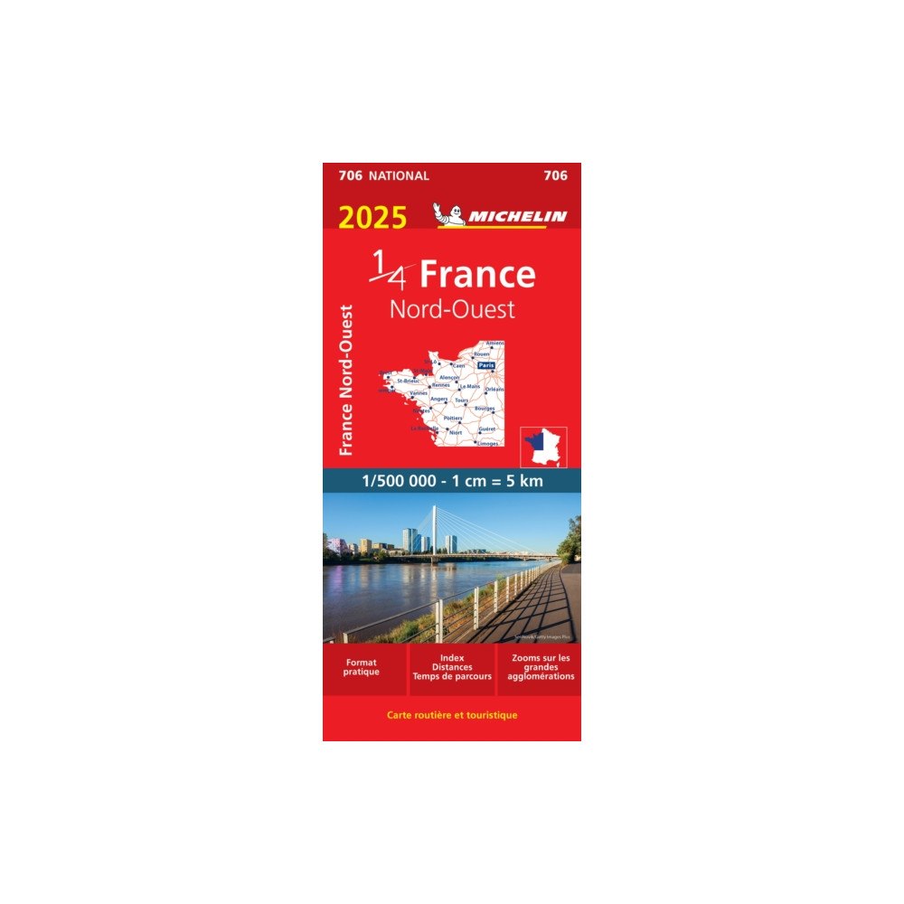 Michelin Editions Des Voyages Northwestern France 2025 - Michelin National Map 706