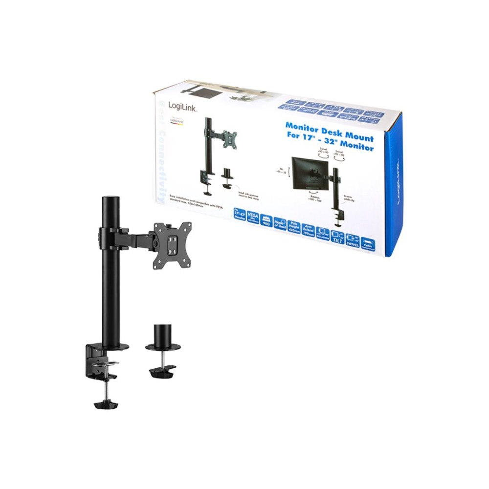 2direct LogiLink monteringssats - justerbar arm - för LCD-display - svart