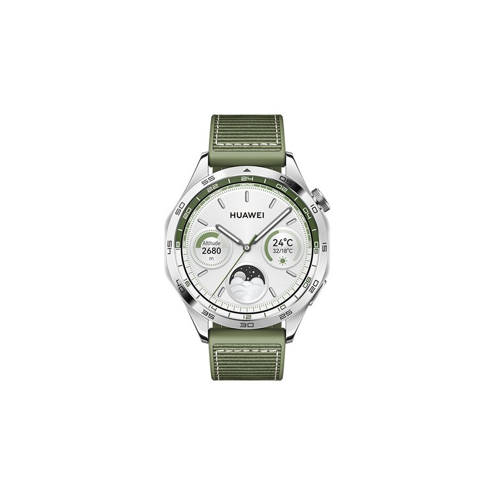 Huawei Technologies Huawei Watch GT 4 - rostfritt stål - smart klocka med rem - grön