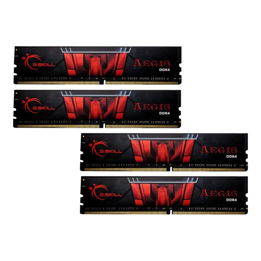 G.Skill G.Skill AEGIS - DDR4 - sats - 64 GB: 4 x 16 GB - DIMM 288-pin - 3200 MHz / PC4-25600 - ej buffrad