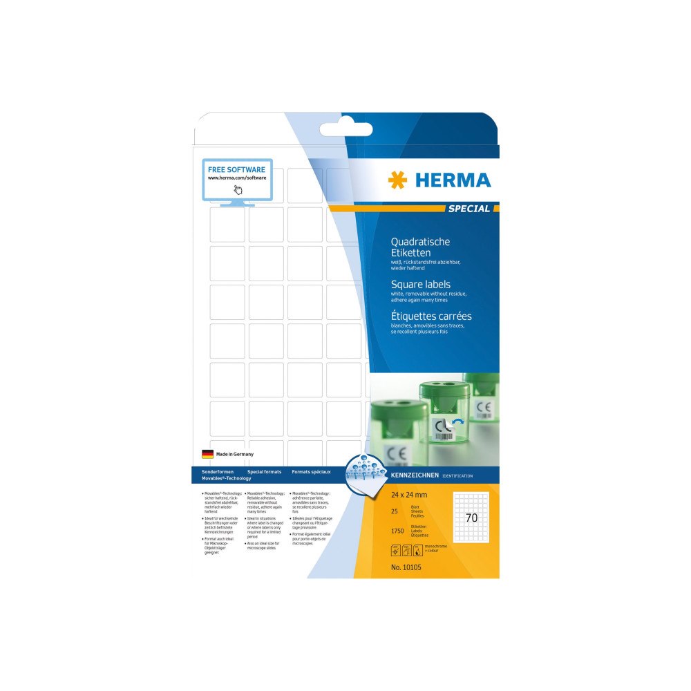 HERMA HERMA - etiketter - matt - 1750 etikett (er) - 24 x 24 mm