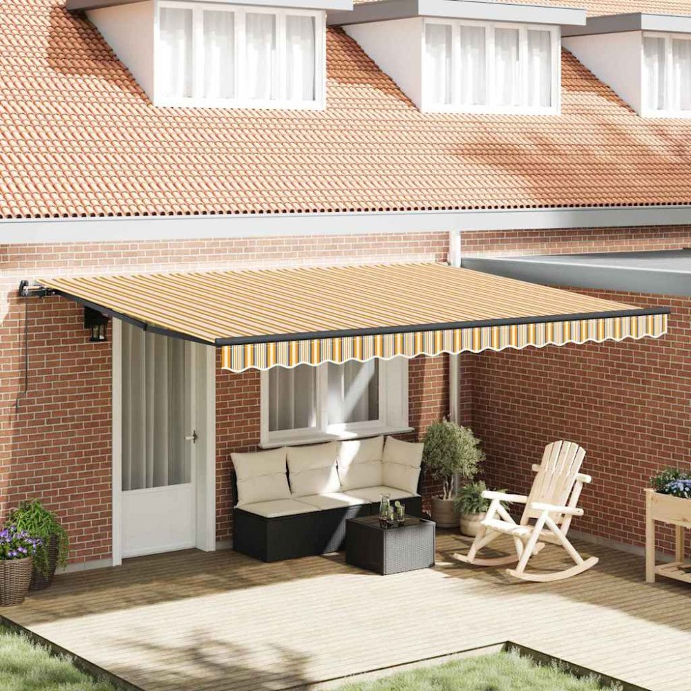 vidaXL Utdragbar markis Flerfärgsdesign 450 × 350 cm
