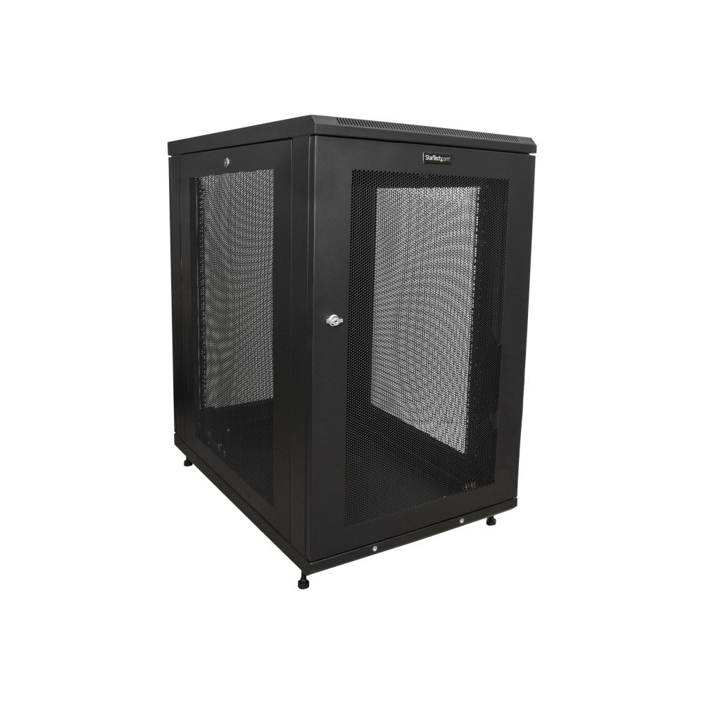 StarTech.com StarTech.com 19-tums 18U-serverskåp - 4 stolpar - Nätverksutrustningsrack med justerbart djup (5 till 76 cm) och hjul/ka...