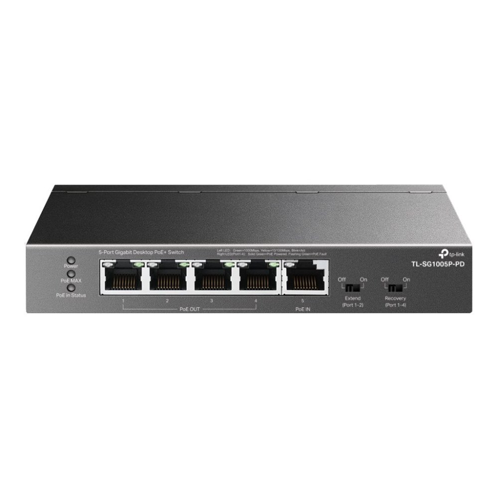 TP-LINK Technologies TP-Link TL-SG1005P-PD V1 - switch - 5 portar - ohanterad