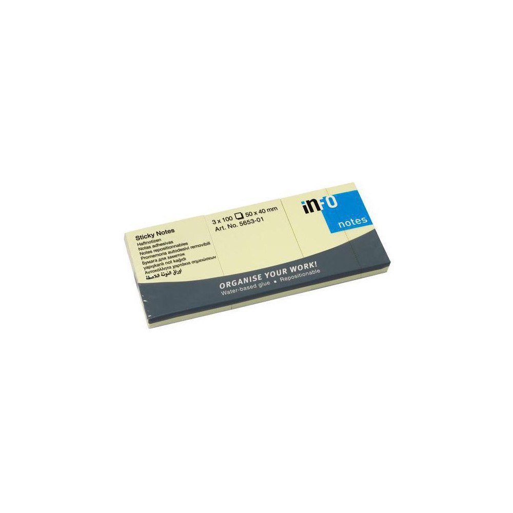 [NORDIC Brands] Notes INFO NOTES 40x50mm gul 3-pack