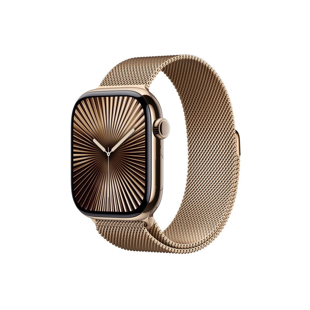 Apple Apple Watch Series 10 (GPS + Cellular) - guld titan - smart klocka med milanesisk loop - guld - 64 GB
