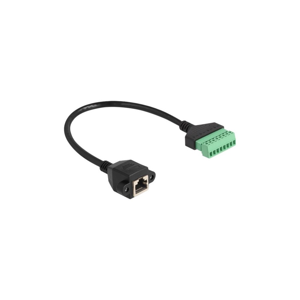 DeLOCK Delock nätverksadapterkabel - 30 cm - svart/grön