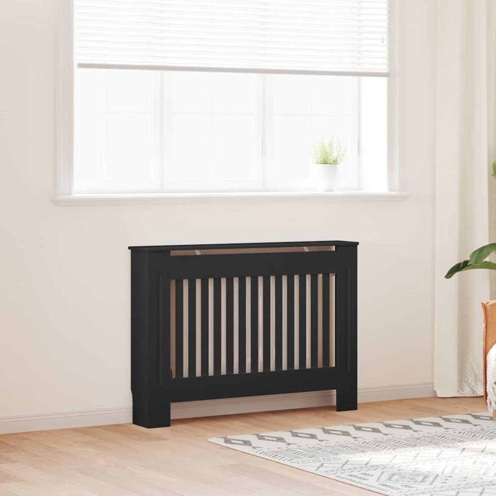 vidaXL Radiatorlock 2 pcs Svart 112 x 19 x 81.5 cm Konstruerat trä