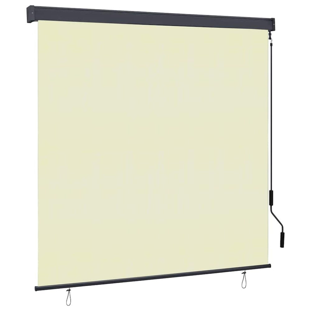 vidaXL Utomhus rullgardin Randig Justerbar Kräm 180 x 250 cm tyg