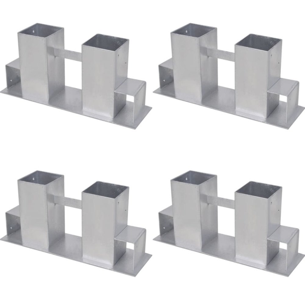 vidaXL Vedstaplingsstöd 4 st stål silver