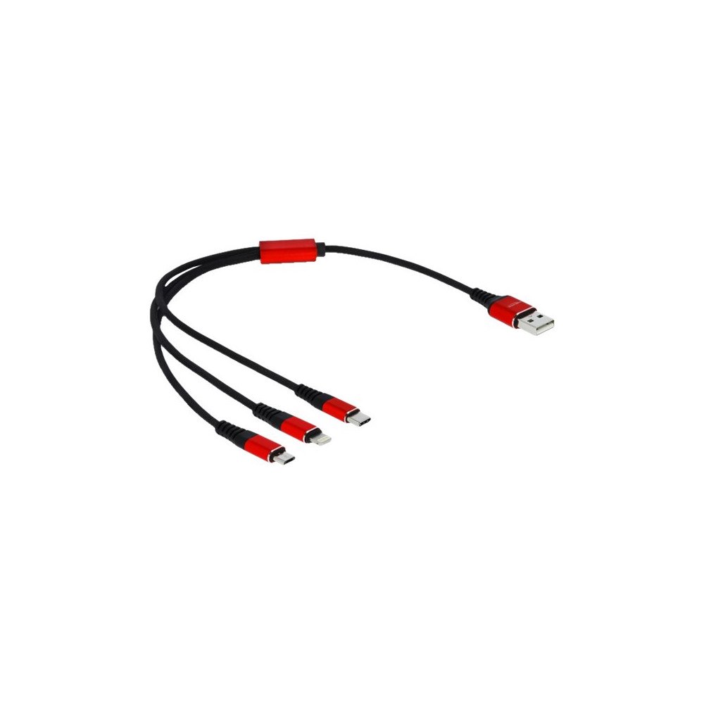DeLOCK Delock 3 in 1 dedikerad laddningskabel - Lightning / USB - 30 cm
