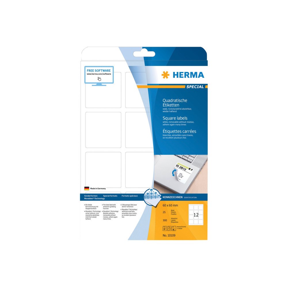 HERMA HERMA Special - etiketter - matt - 300 etikett (er) - 60 x 60 mm