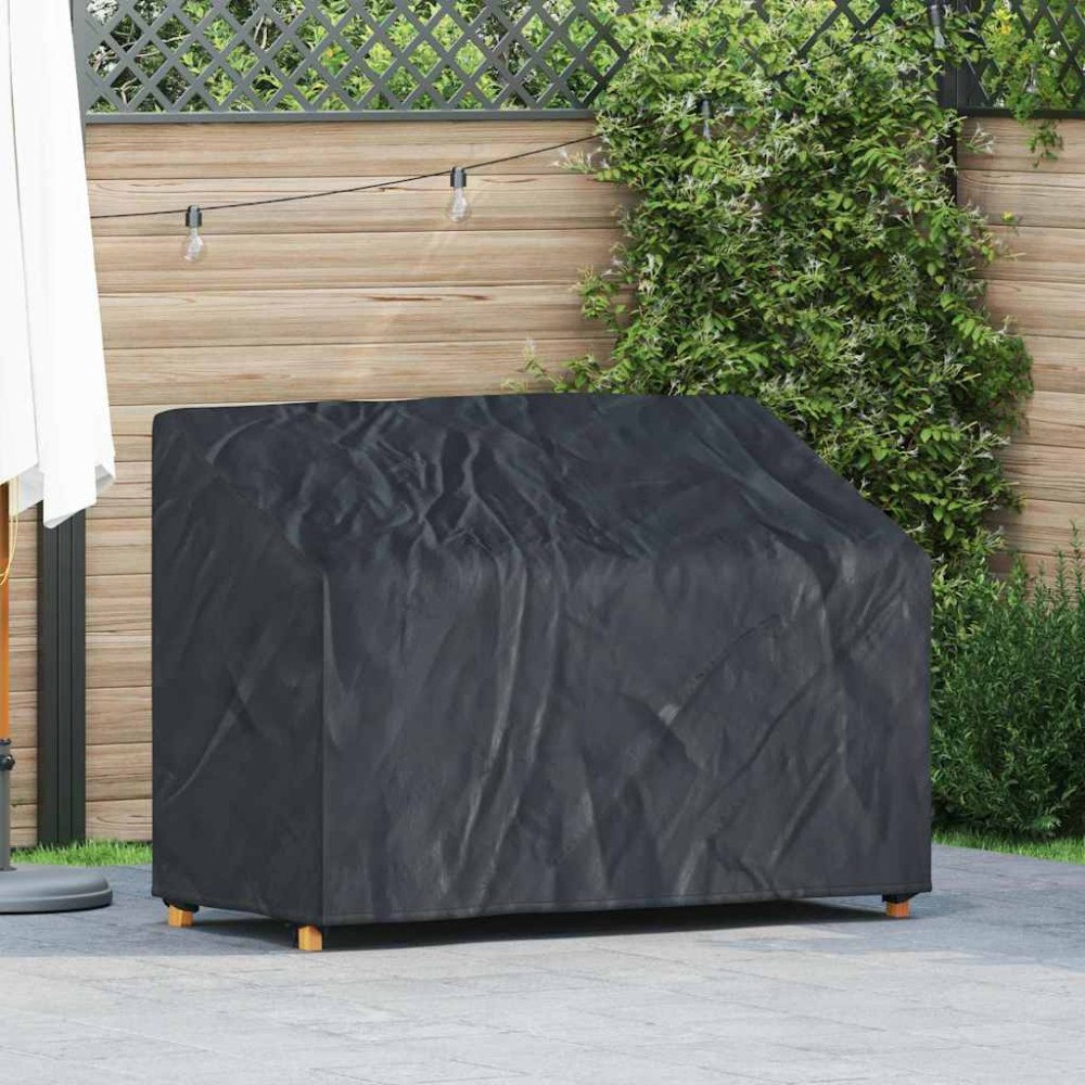 vidaXL Trädgårdsbänkskydd Svart 134 x 70 x 65 / 94 cm 420D tyg