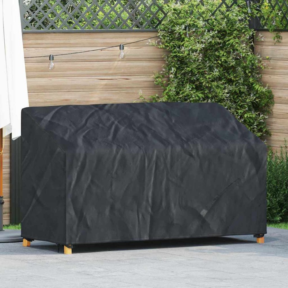 vidaXL Trädgårdsbänkskydd Svart 165 x 70 x 65 / 94 cm 420D tyg