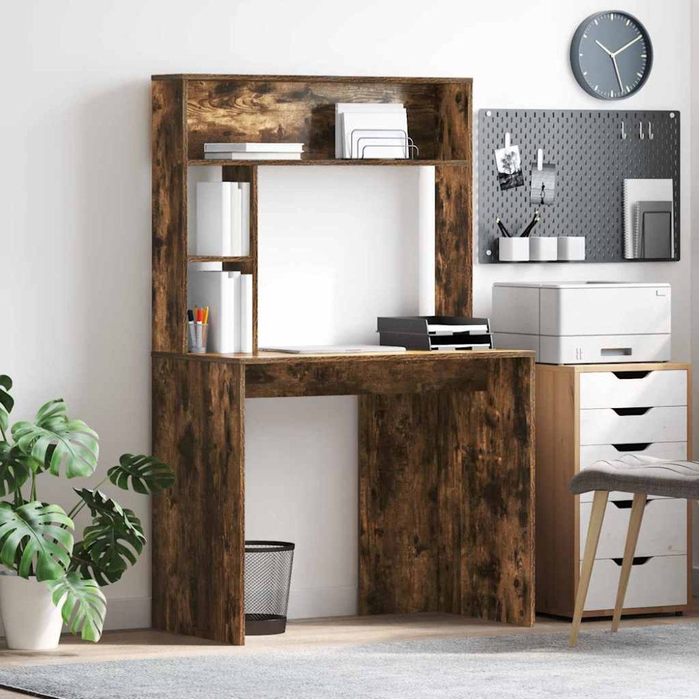 vidaXL Skrivbord Rökfärgad ek 91 x 50 x 149 cm Konstruerat trä