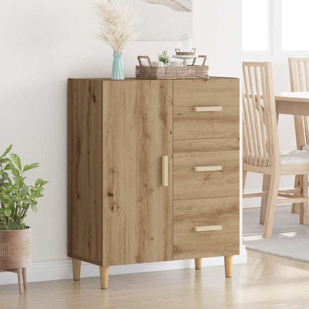vidaXL Sideboard med låda artisan ek 34 x 69.5 x 90 cm Konstruerat trä
