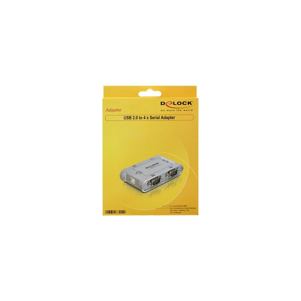 DeLOCK Delock USB 2.0 to 4 port serial HUB - seriell adapter - USB 2.0 - RS-232 x 4