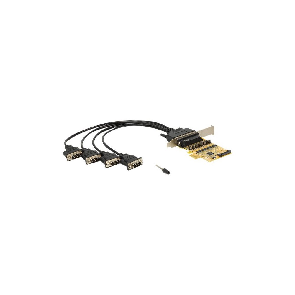 DeLOCK Delock PCI Express Card > 4 x Serial with voltage supply - seriell adapter - PCIe 2.0 - RS-232 x 4