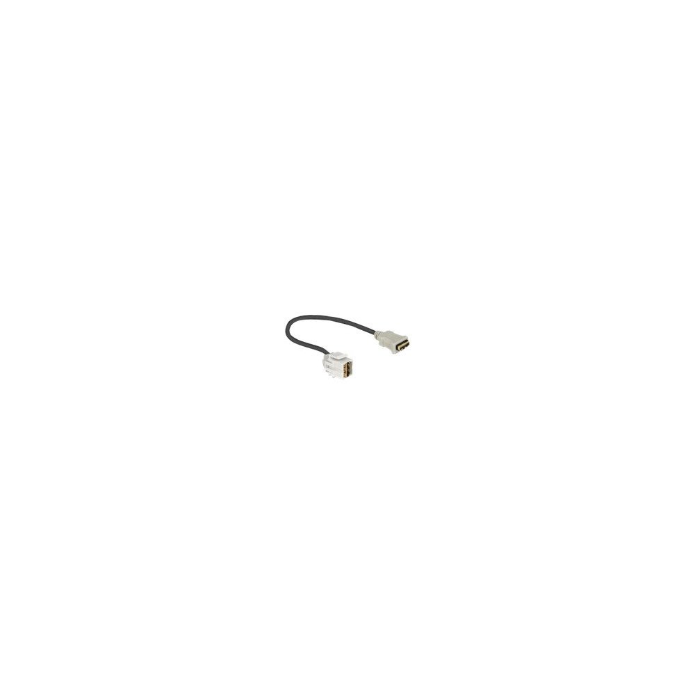 DeLOCK Delock Keystone Module HDMI female > HDMI female 250° with cable - HDMI-kabel - 22 cm