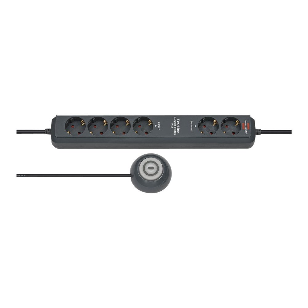 Brennenstuhl brennenstuhl Eco-Line Extension Socket Comfort Switch Plus EL CSP 24 6-way 1,5m H05VV-F 3G1,5 2 permanent, 4 switchable...