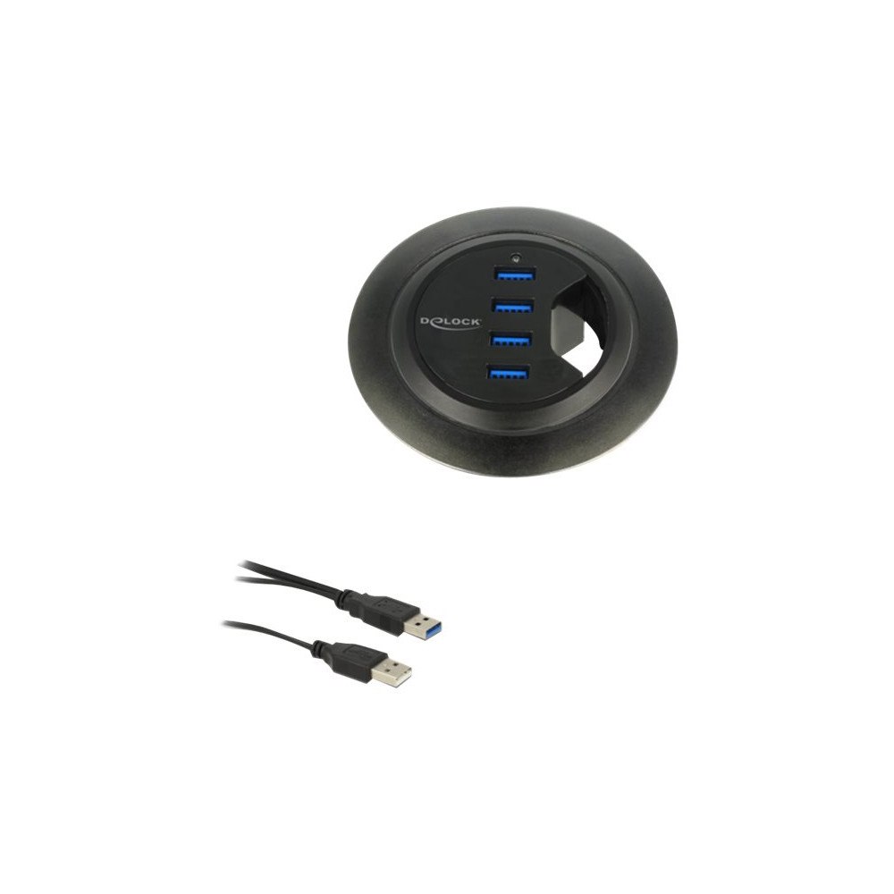 DeLOCK Delock In-Desk Hub - hubb - 4 portar