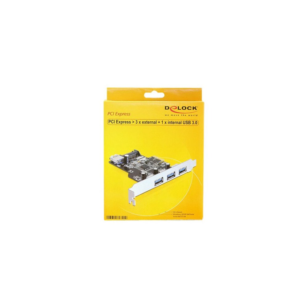 DeLOCK Delock PCI Express Card > 3 x external + 1 x internal USB 3.0 - USB-adapter - PCIe 2.0 - 4 portar