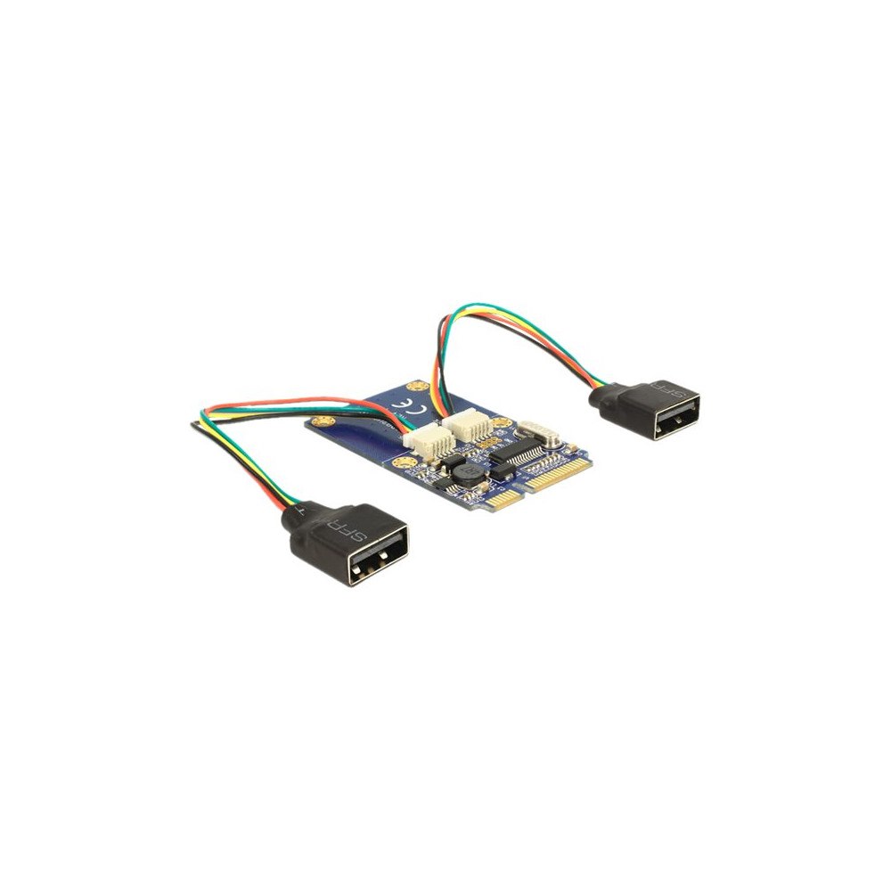 DeLOCK Delock MiniPCIe I/O PCIe full size 2 x USB 2.0 - USB-adapter - PCIe Mini Card - USB 2.0 x 2